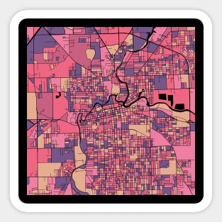 Fort Wayne Map Pattern in Purple & Pink Sticker